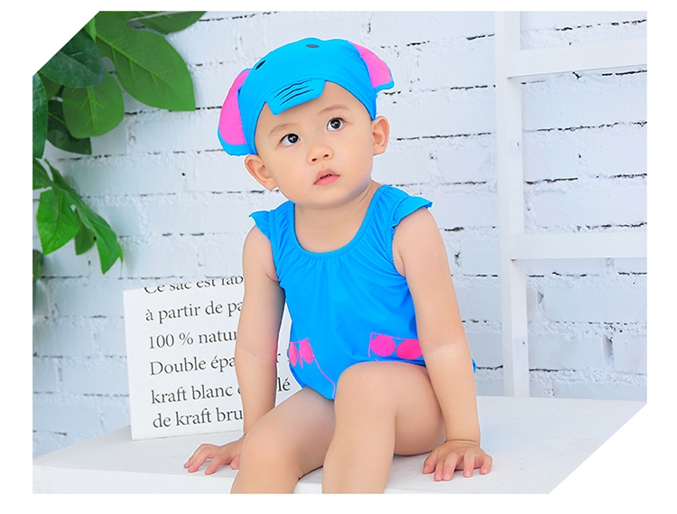 New cartoon one-piece bathing suit for babies 0-3 years old hot spring bathing suit for boys and girls