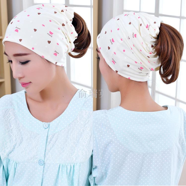 Spring and summer postpartum confinement hats, new mothers' headscarves, velvet products, thin and warm Specification image