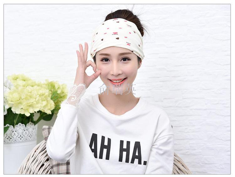 Pregnant women's windproof postpartum cap, maternity cap, maternity cap, pile cap, scarf, spring and autumn postpartum headscarf, fashionable Specification image