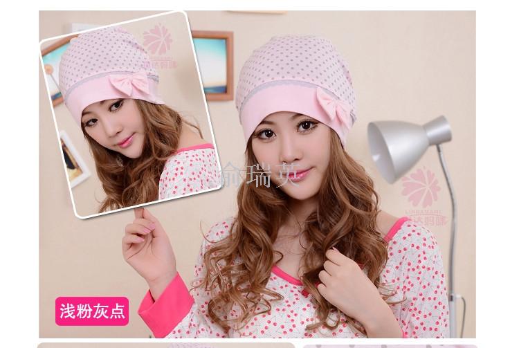 Polka dot bow maternity hats, windproof maternity hats, postpartum hats, maternity hats, and baby products