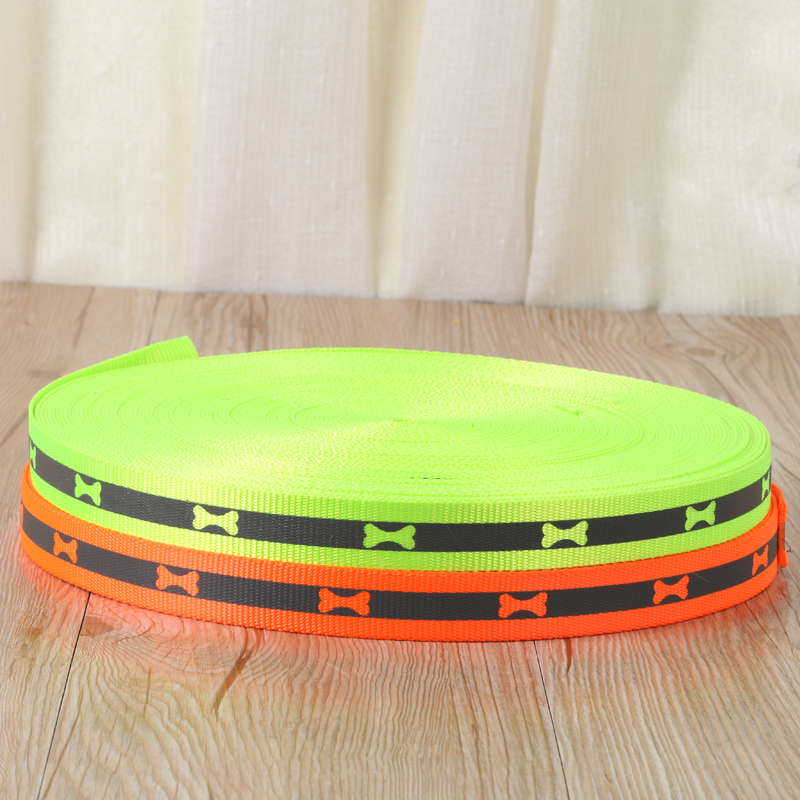 Bone pattern two-color polyester belt pet belt manufacturers direct color variety reflective webbing