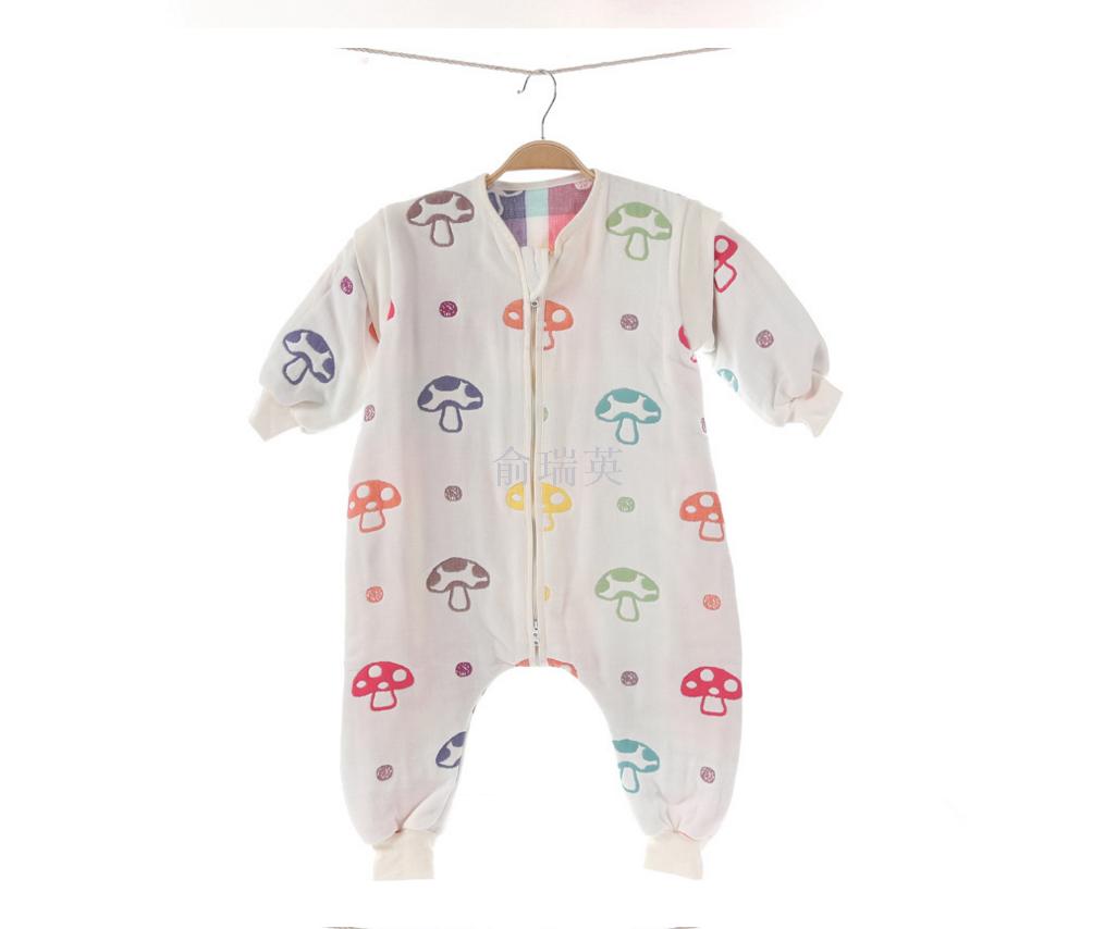 Six-layer gauze baby crawling suit one-piece suit, thickened clothes, autumn and winter baby crawling suit details Picture