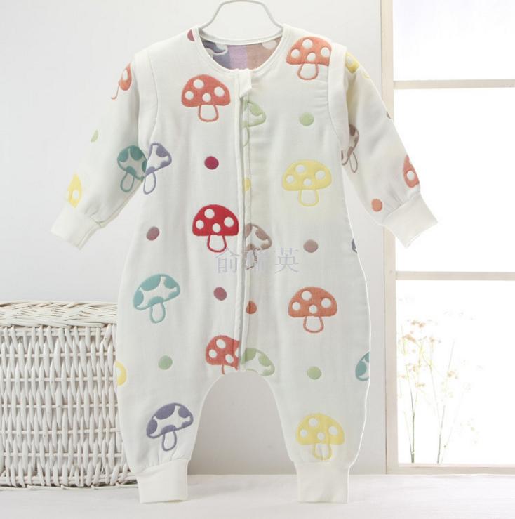 Six-layer gauze baby crawling suit one-piece suit, thickened clothes, autumn and winter baby crawling suit