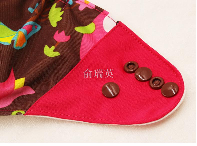 New baby printed double-button diapers, baby fabric diapers, washable diapers, direct sales from the manufacturer of baby products Specification image