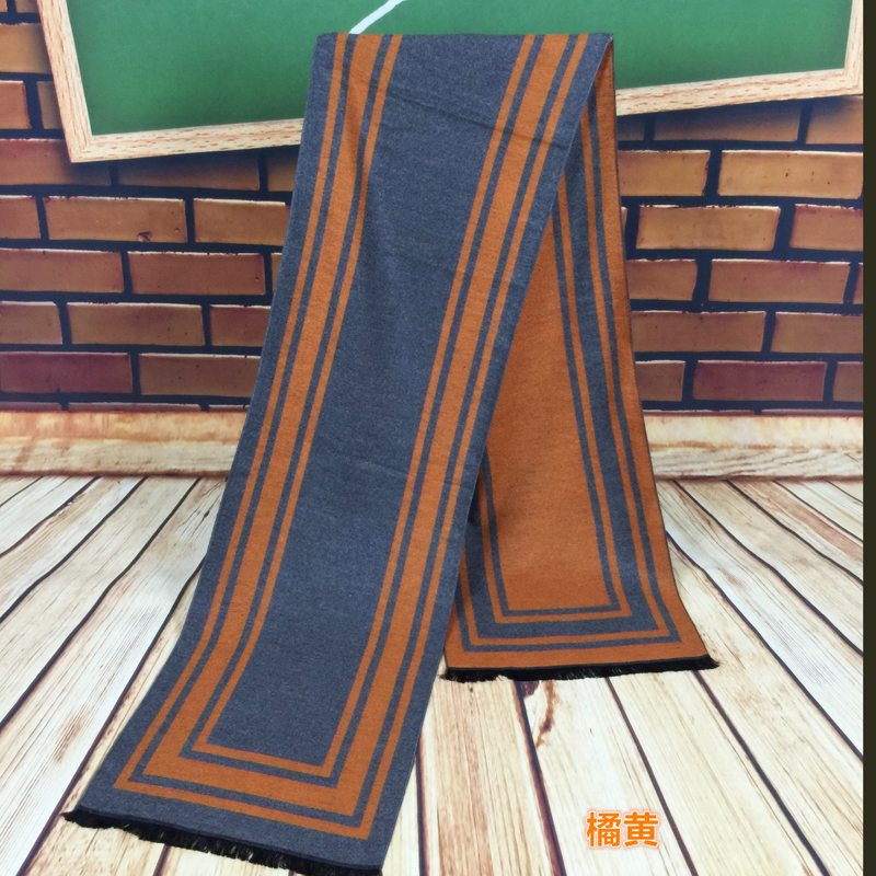 New men's scarf wool blended jacquard plaid scarf for men winter warm plaid scarf with thick wholesale couple bibs for men
