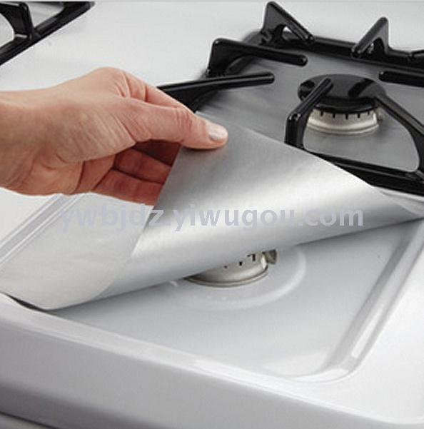 Hot sale 4 pieces/set of Teflon heat resistant barbecue mat silver 27*27cm thickness 0.11 thumbnail