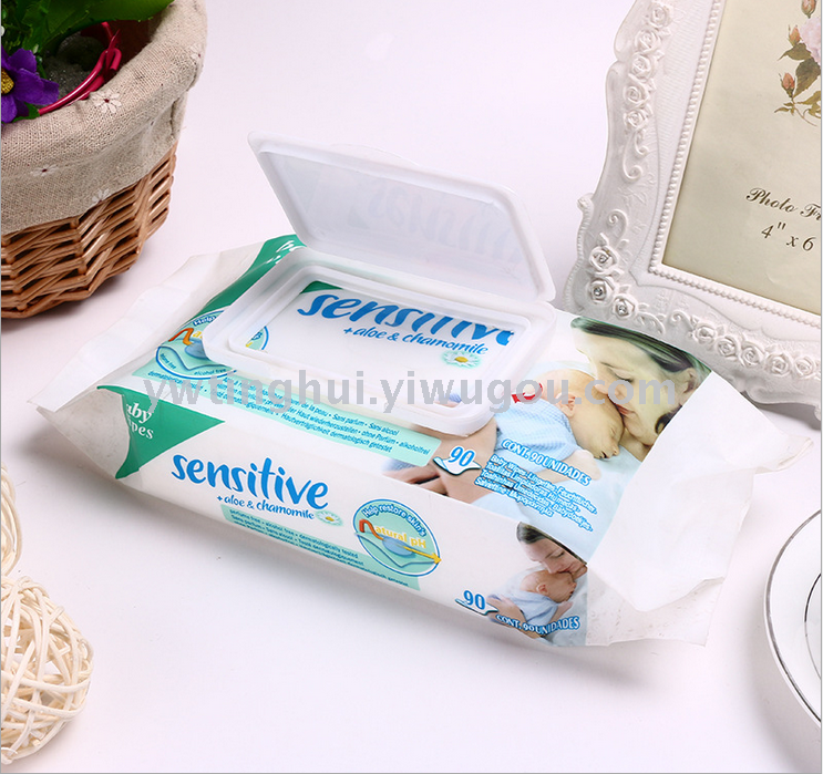 湿巾外贸尾单90片宝宝湿纸巾 婴儿用品批发厂家直销可定制