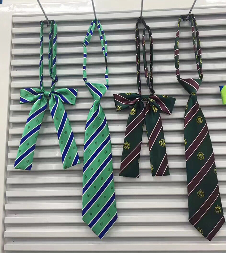 Custom-made business school uniforms, ties and collar flowers in bulk details Picture