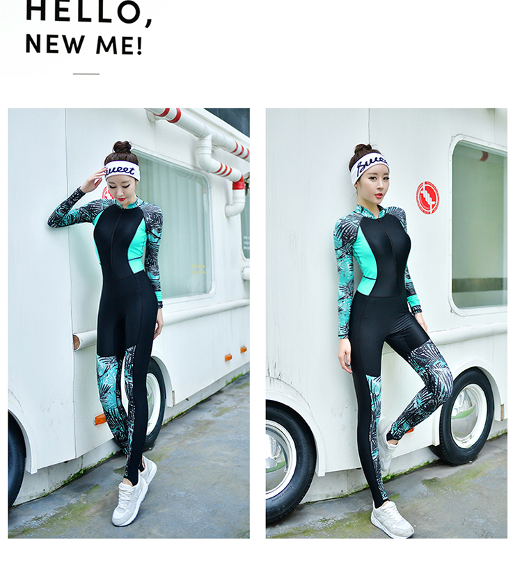 Long sleeve one-piece wetsuit outdoor sun protection jellyfish wetsuit large size snorkeling surf swimsuit
