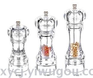 Acrylic pepper mill 7 inch acrylic grinder plastic pepper mill
