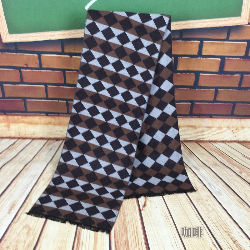 Three Color Diamond Check Pattern Men's Rayon Scarf Manufacturers Direct Sales Color Diverse Fashion details Picture
