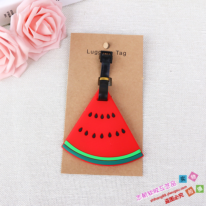Travel Soft Plastic Luggage Tag Creative Cartoon Button Tag Backpack Pendant Specification drawing