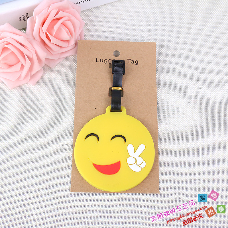 Travel Soft Plastic Luggage Tag Creative Cartoon Button Tag Backpack Pendant details Picture