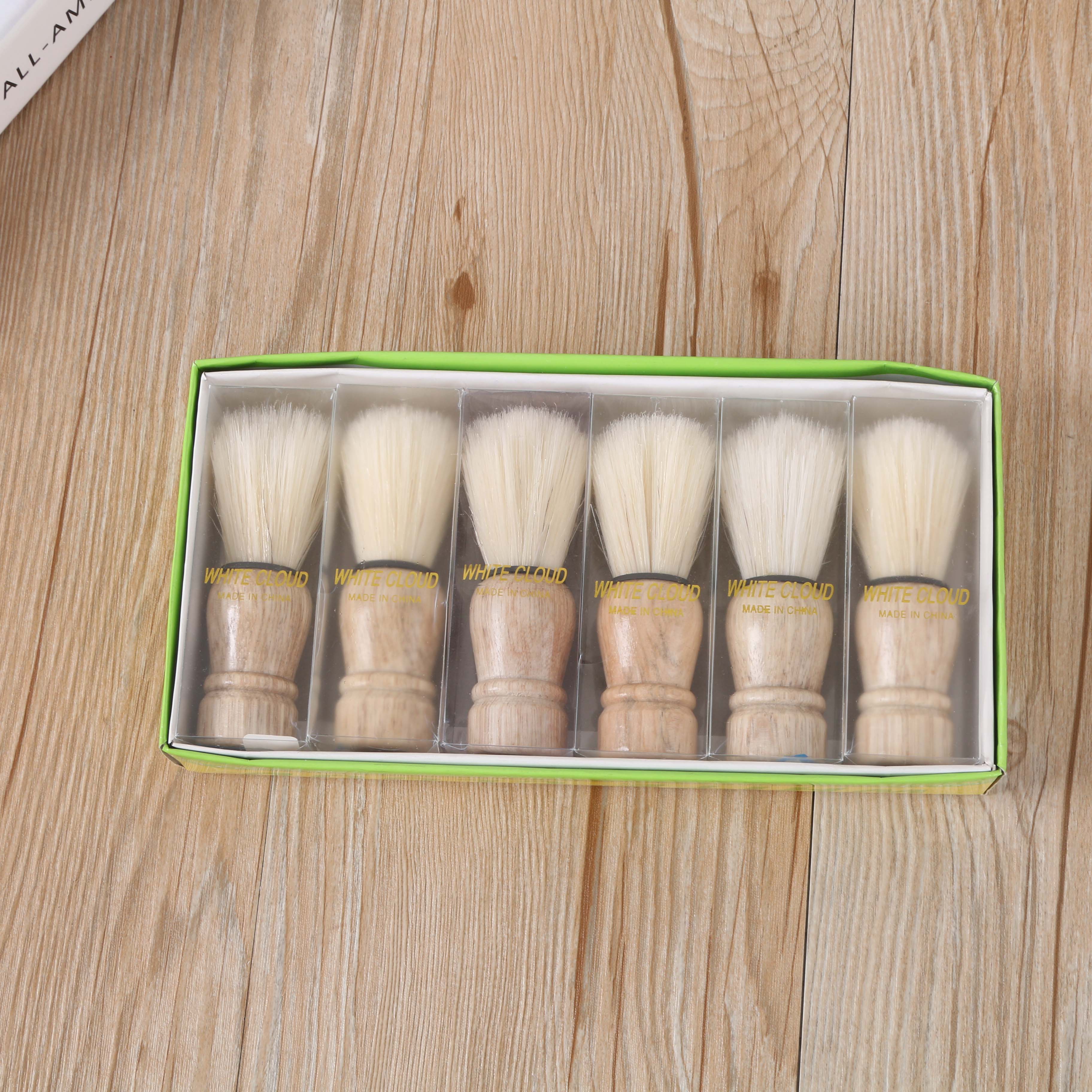 Soft-bristled shaving brush, men's shaving brush, fashionable wooden-handled shaving brush, shaving foam brush, cleaning brush full figure