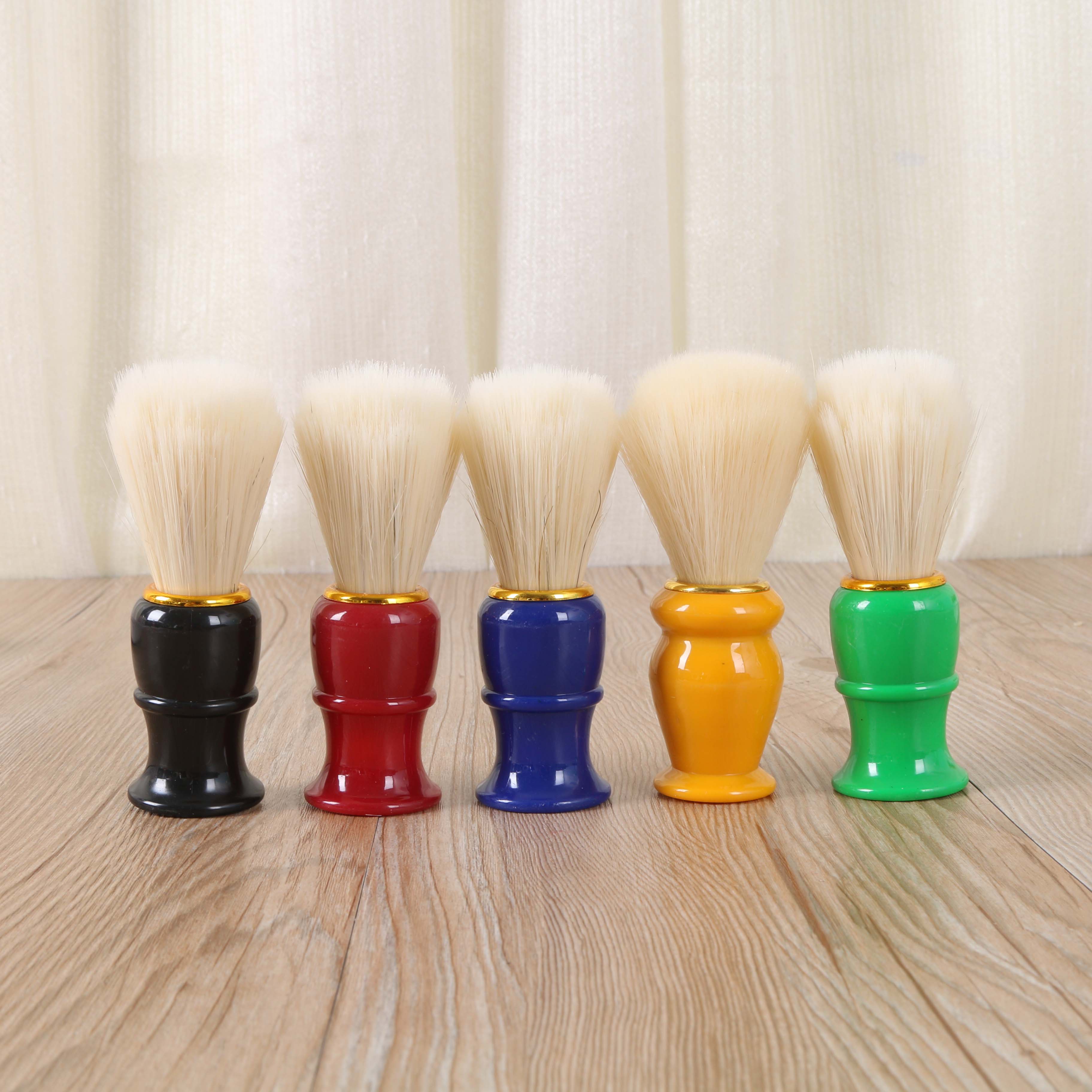 Soft-bristled shaving brush, men's shaving brush, fashionable wooden-handled shaving brush, shaving foam, cleaning brush details Picture