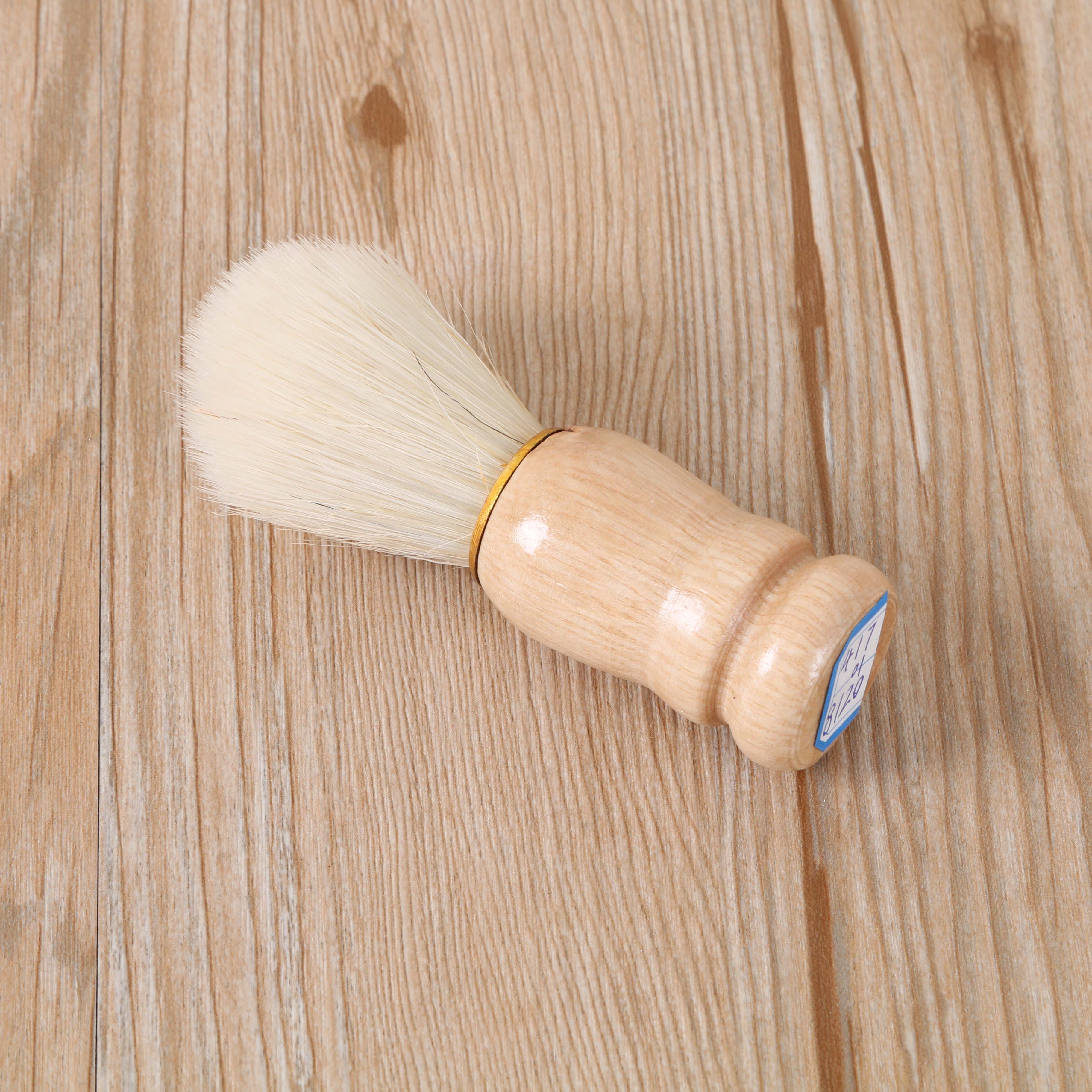 Soft-bristled shaving brush, men's shaving brush, fashionable wooden-handled shaving brush, shaving foam and brush details Picture