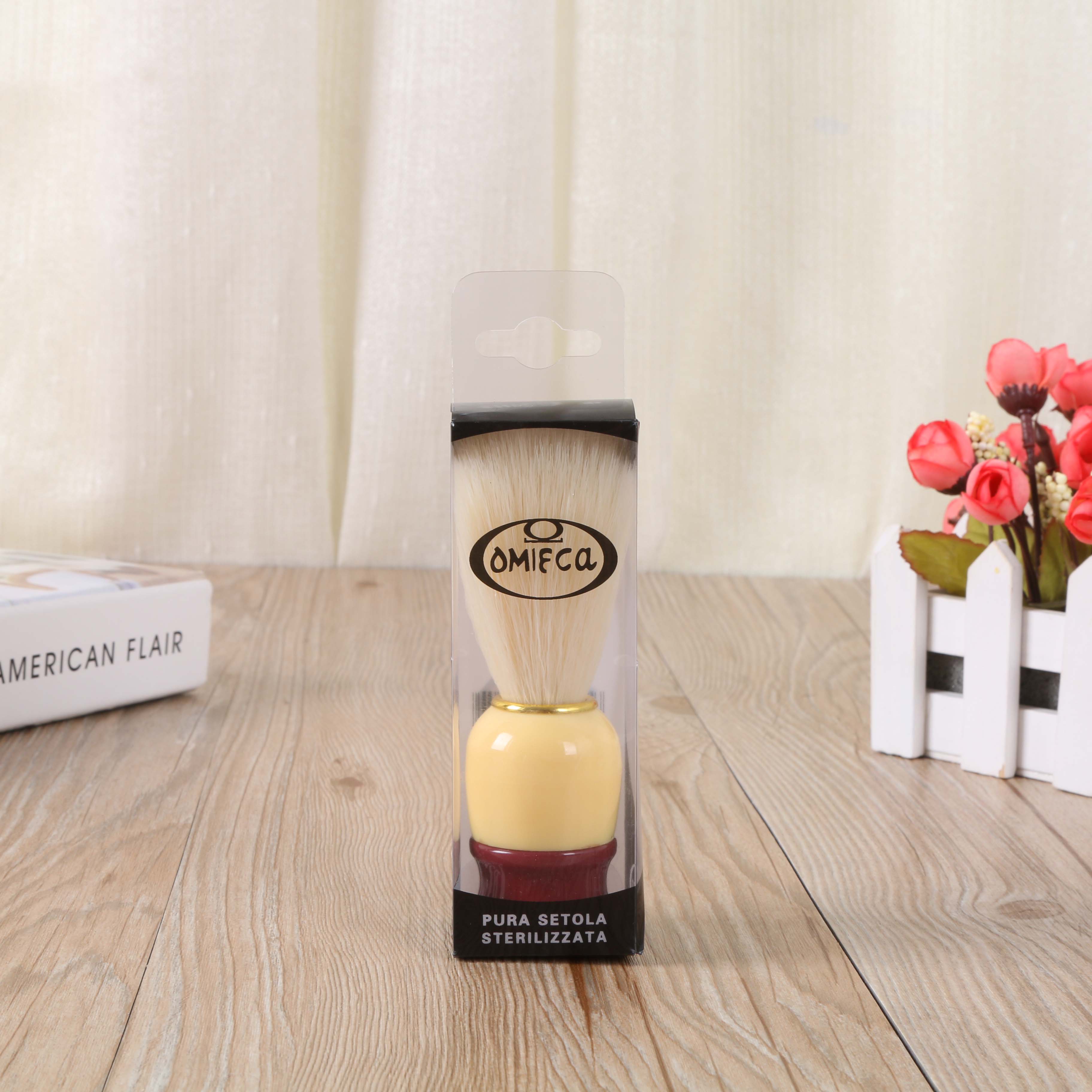 Men's shaving brush, multi-color wooden handle shaving brush, shaving foam, cleaning brush details Picture