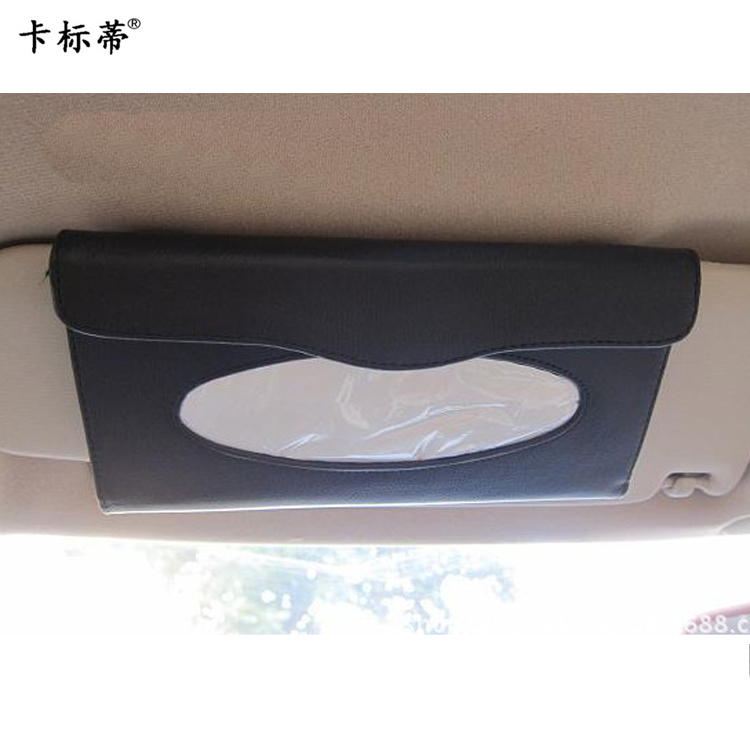 Automotive supplies wholesale car visor paper towel package car hanging paper box PU leather paper towel cover thumbnail