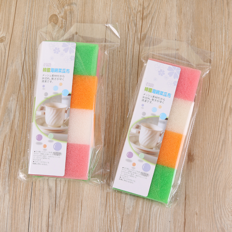 洗碗棉厂家直销 新款4入8入仿丝瓜海绵韩国海绵布