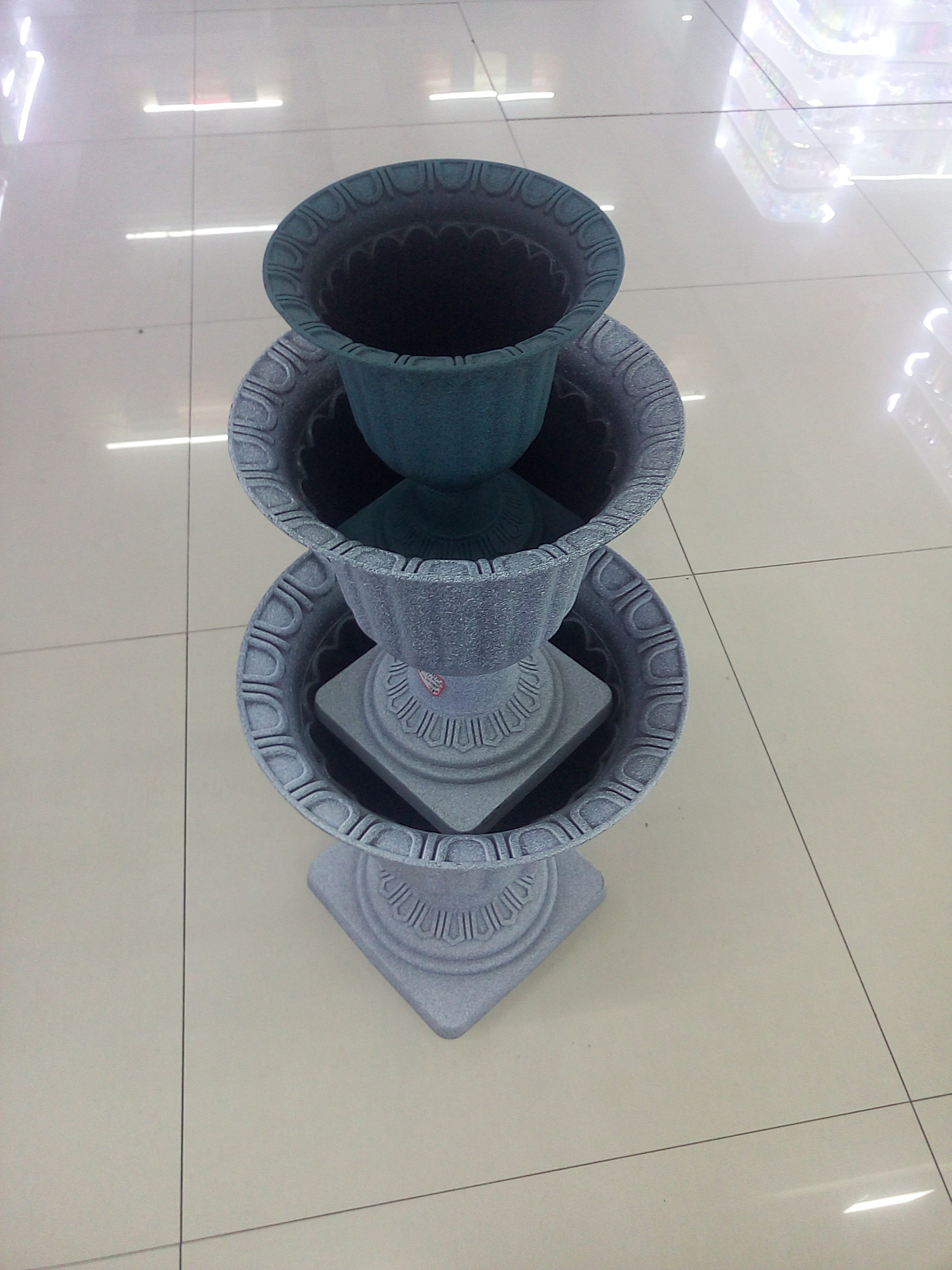 批发供应塑料花盆 仿陶瓷花盆 2951-2955高脚花边圆形