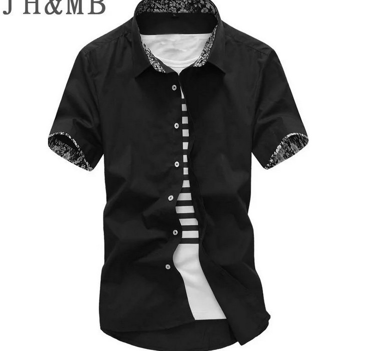Korean-style slim-fit, solid-color fashionable white shirt for young people, half-sleeved shirt for students Application Scenario