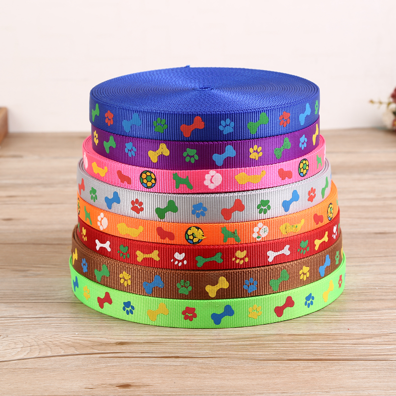 Factory direct fine weave color cartoon print webbing pet rope belt