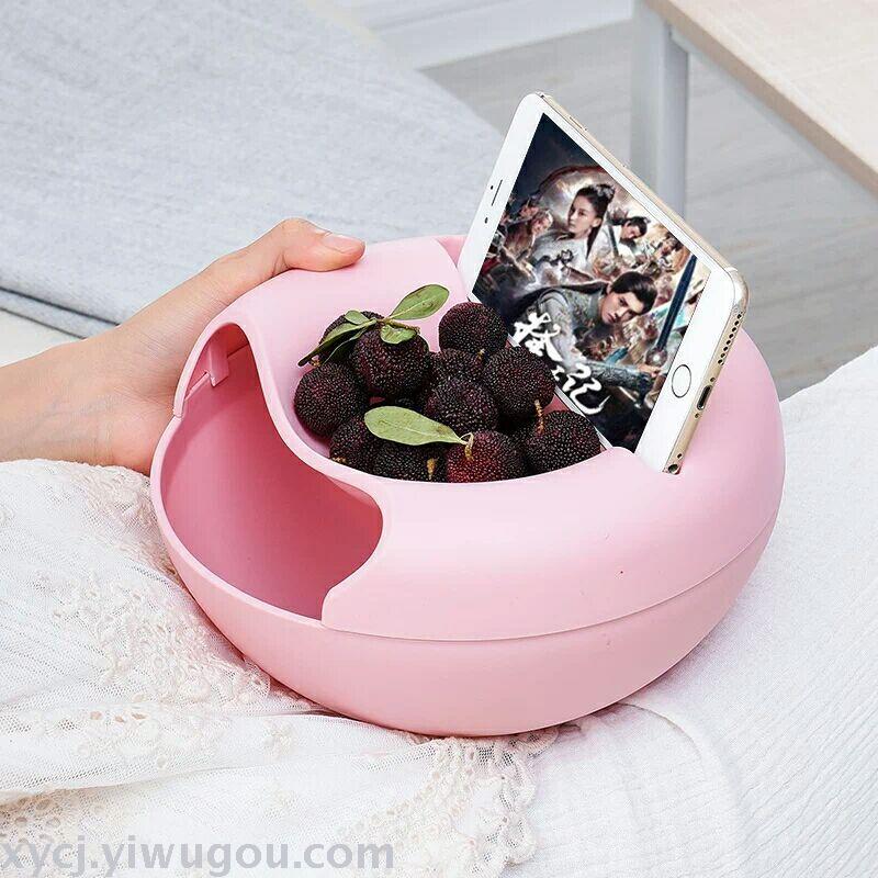 Plastic lazy person double-layer melon seed plate, dried fruit plate, creative fruit plate, living room melon seed candy plate, melon seed box, candy box details Picture