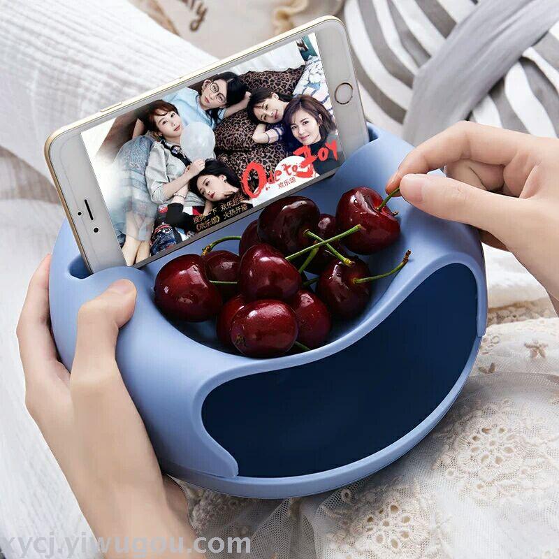 Plastic lazy person double-layer melon seed plate, dried fruit plate, creative fruit plate, living room melon seed candy plate, melon seed box, candy box Application Scenario