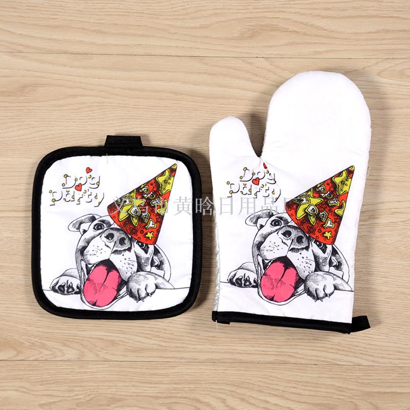 Year of the Dog gloves Thermal insulation gloves for hot hands Microwave oven gloves for kitchen heat protection