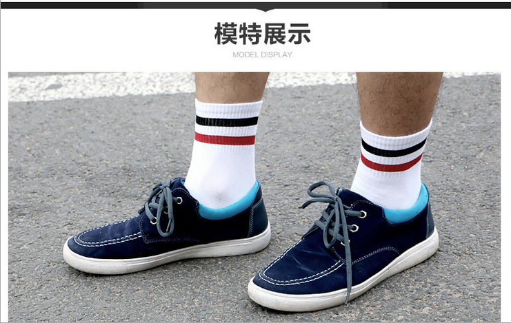 Korean school style two-bar socks, pure cotton women's socks, couple style sports short socks Application Scenario