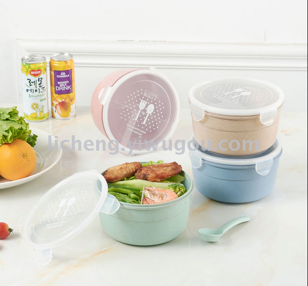 Creative Bento box Cute Mai Xiang lunchbox Microwave oven plastic lunchbox with spoon