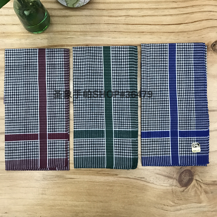 Terylene Cotton Men's Handkerchief Satin Stripe Dark Plaid Multi-Style Mixed 36Cm Handkerchief Square Handkerchief Small Head Scarf details Picture