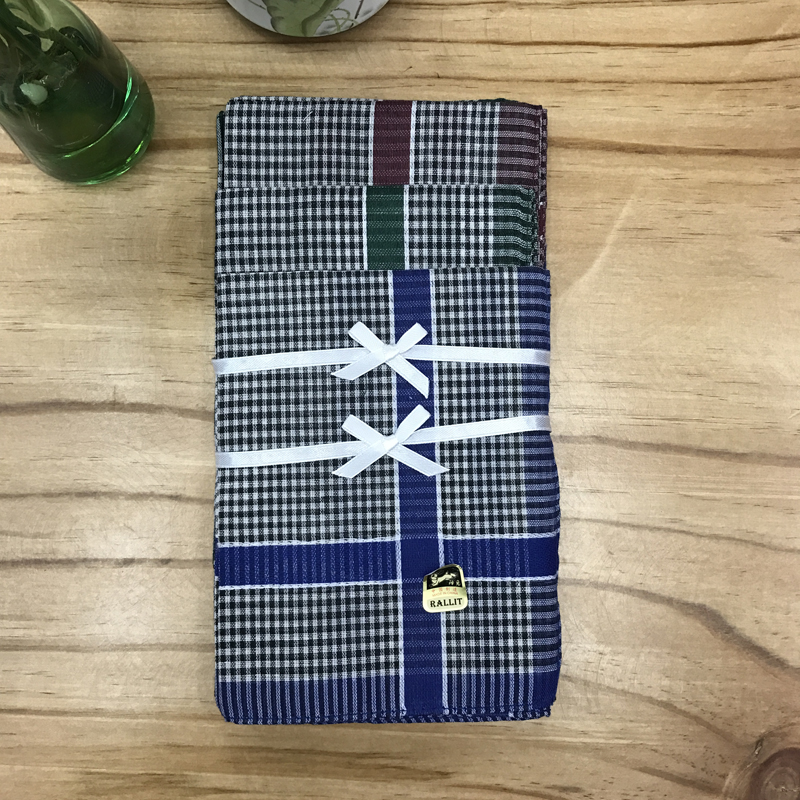 Terylene Cotton Men's Handkerchief Satin Stripe Dark Plaid Multi-Style Mixed 36Cm Handkerchief Square Handkerchief Small Head Scarf