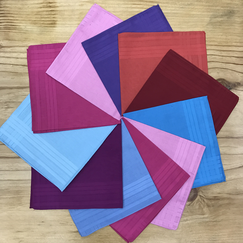 Square towels, street stall export cotton handkerchiefs, knitted cotton handkerchiefs, multi-color simple and elegant ladies' sweat-absorbing towels, 43CM square towels, small headscarves, export items