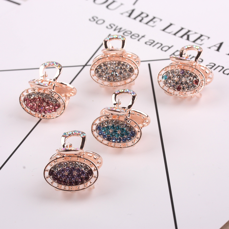 Mini top clip, small grab clip, hair accessory, water diamond fringe clip, Korean version small hair clip, 10-yuan accessory wholesale details Picture