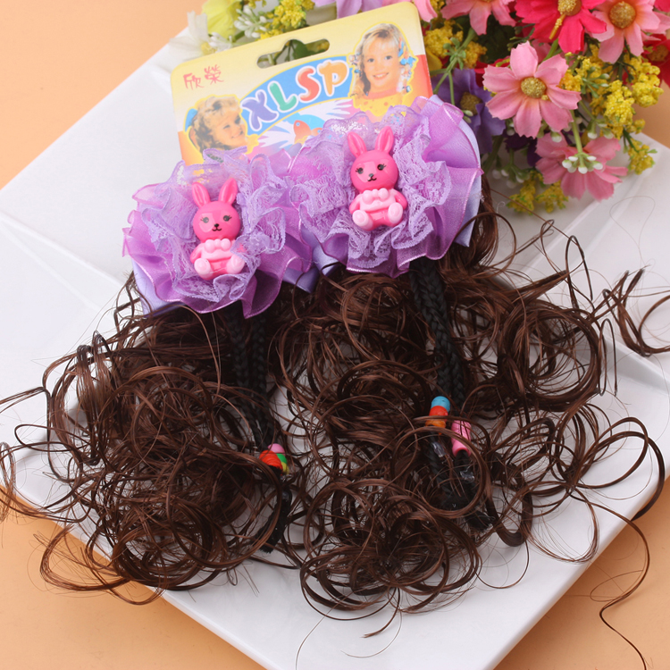 Baby girl wigs and headwear, little girl hair accessories, curly hair, children's fashionable bow hair clips, 10-yuan accessories details Picture