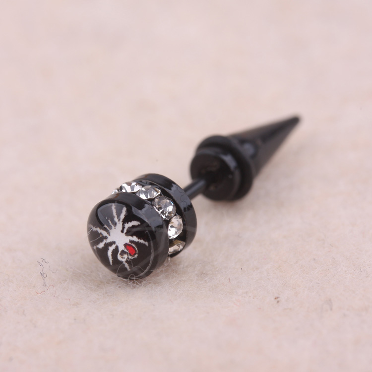 男士个性耳钉潮人耳环时尚流行女 圆形黑色耳扣10元饰品批发