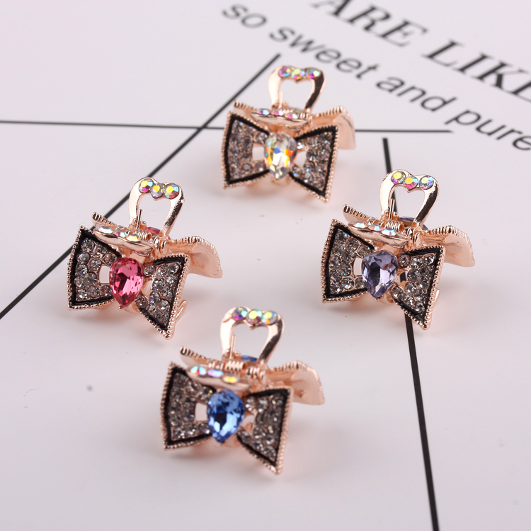 Mini top clip, small grab clip, hair accessory, water diamond fringe clip, Korean version small hair clip, 10-yuan accessory wholesale Specification image