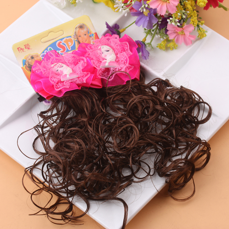 Baby girl wigs and headwear, little girl hair accessories, curly hair, children's fashionable bow hair clips, 10-yuan accessories