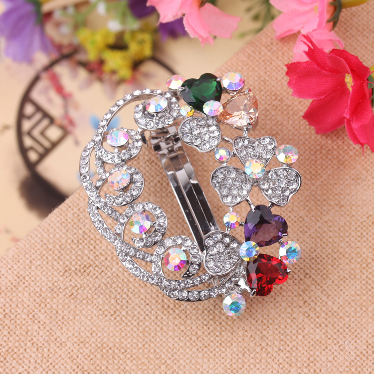 Water diamond hollow clip, spring clip, medium-sized hair accessory, hair clip, 10 yuan, 9.9 yuan, wholesale accessories