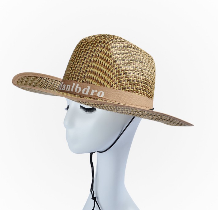 Large-eaved spring straw hat, cowboy hat, three-piece grass sun hat, ladies' travel rolled-up sunshade fishing hat details Picture