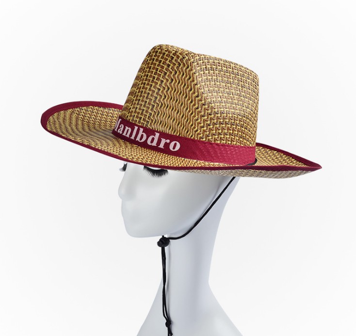 Large-eaved spring straw hat, cowboy hat, three-piece grass sun hat, ladies' travel rolled-up sunshade fishing hat