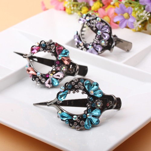 Three-toothed rhinestone hair clip, diamond-encrusted hair bun clip, large ladies' ponytail clip, 10-yuan accessory details Picture