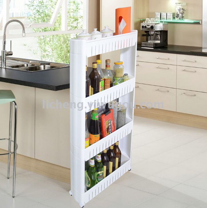 Four-layer slit storage rack, kitchen and bathroom organization rack