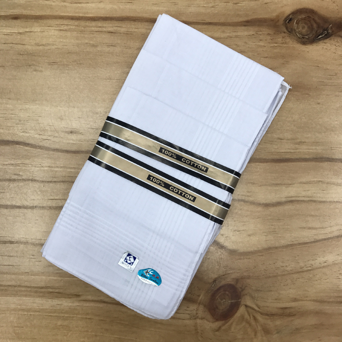 White Terylene Cotton Men's Handkerchief Satin Stripe Well Lettered 36Cm Handkerchief Square Handkerchief Small Head Scarf details Picture