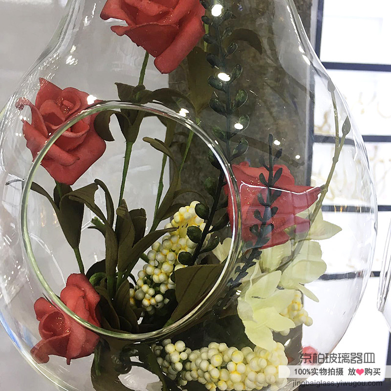 创意多肉玻璃花盆悬挂透明玻璃花瓶小吊瓶diy微景观详情图4