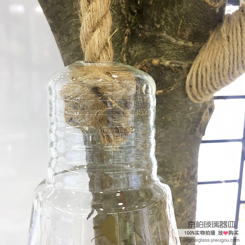 创意多肉玻璃花盆悬挂透明玻璃花瓶小吊瓶diy微景观详情图3