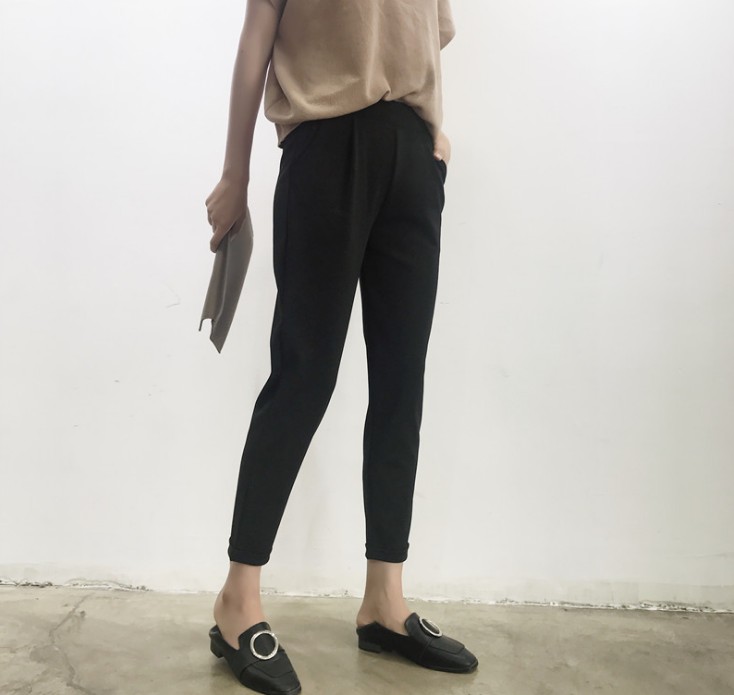 The new Korean-style student wide-leg casual loose nine-inch radish suit women's pants are trendy and versatile Specification image