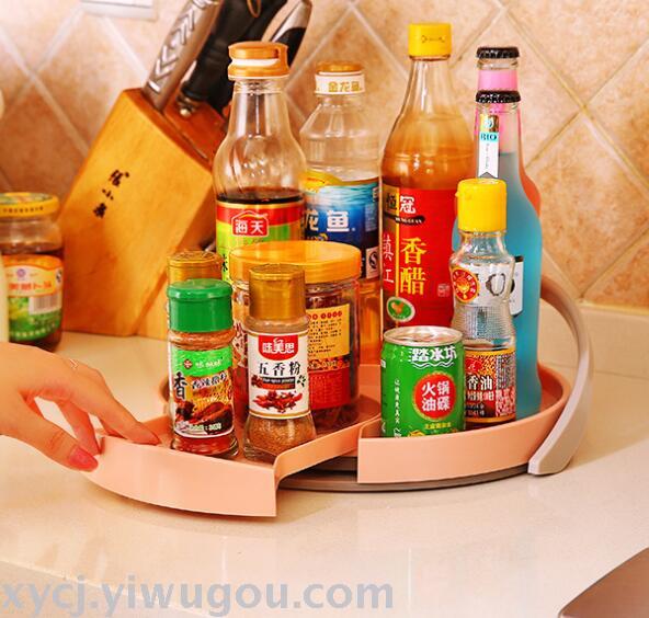 360-degree rotating and pull-out kitchen storage rack TURNTABLE