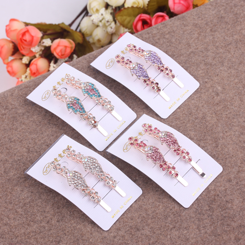 Korean version water diamond straight clip, fringe clip, hair accessory, diamond-encrusted pair clip, wholesale supply for 10 yuan Application Scenario